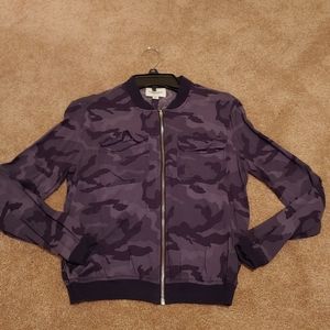 Lightweight camo black & gray bomber jacket